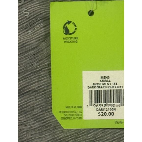 DSG Men’s Movement Tee Size Small Gray Moisture Wicking Training Shirt NWT - Picture 5 of 5